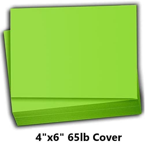Hamilco Colored Scrapbook Cardstock Paper 4x6 Card Stock Paper 65 lb Cover 100 Pack (Pear Green)