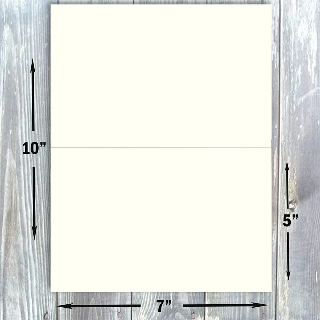 Hamilco White Cardstock Thick Paper - 5 x 7 Blank Folded Cards - Greeting Invitations Stationary - Heavy Weight 80 lb Card Stock for Printer - 100