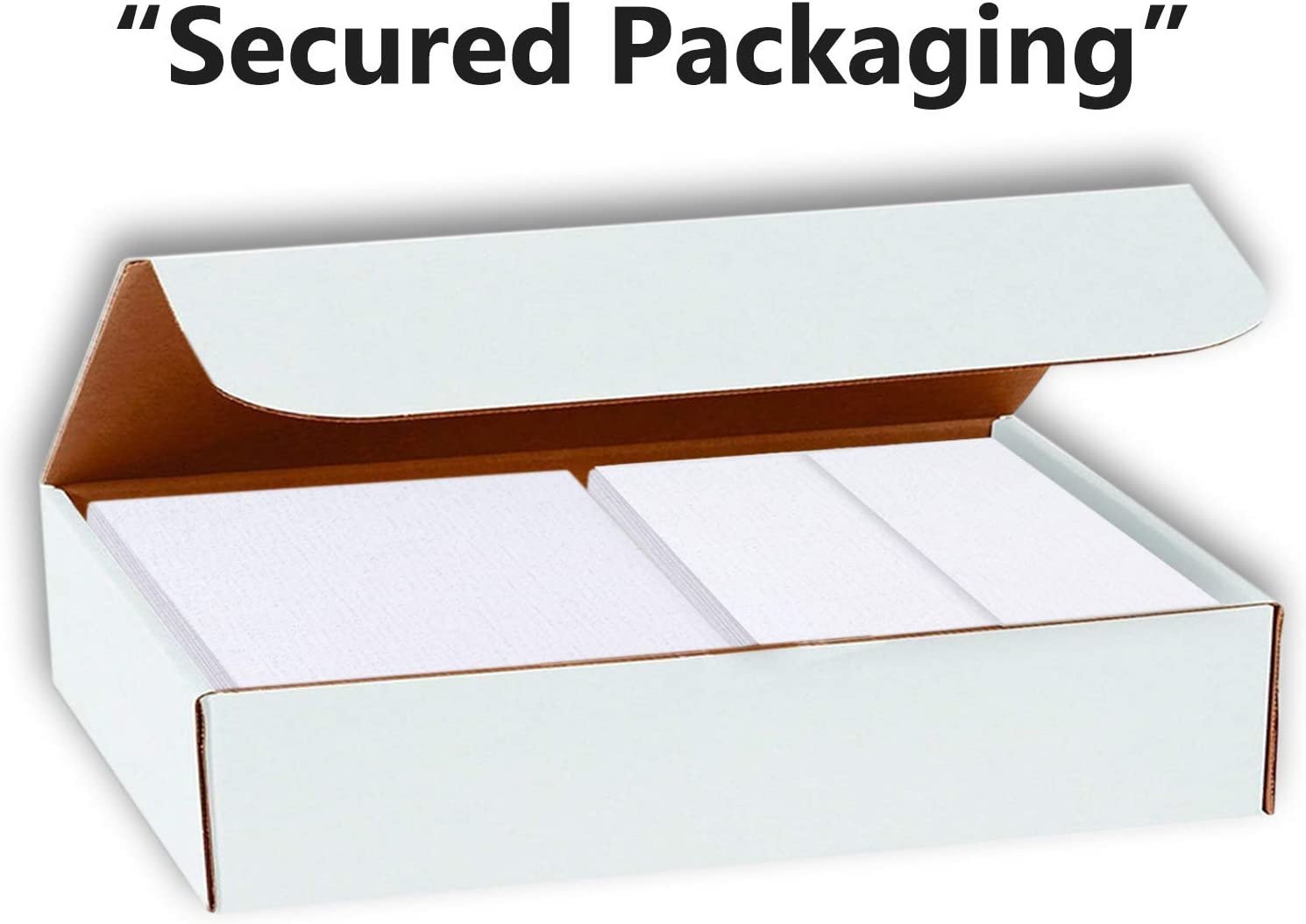 Hamilco White Linen Cards and Envelopes - Flat 5" x 7" Cardstock Paper 80lb Cover 100 Pack - Hamilco.com