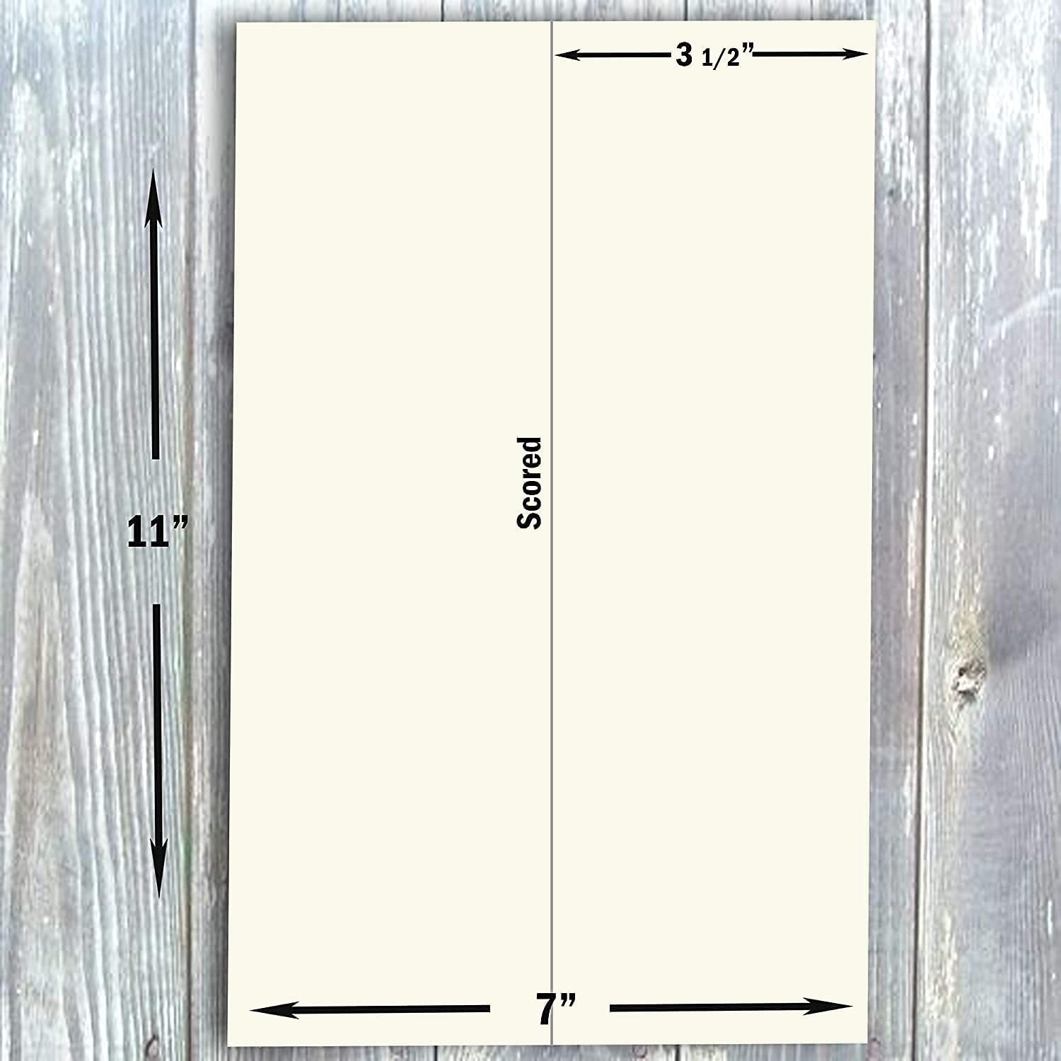 Hamilco Blank Tent Name Place Table Cards 3 1/2" x 11" Folded Card Stock - Cream Cardstock Paper 80lb Cover - 100 Pack - Hamilco.com