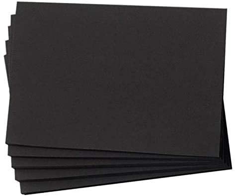 Hamilco Black Colored Cardstock Thick paper - Blank Note Greeting Invitations & Index Cards - Flat 4.5