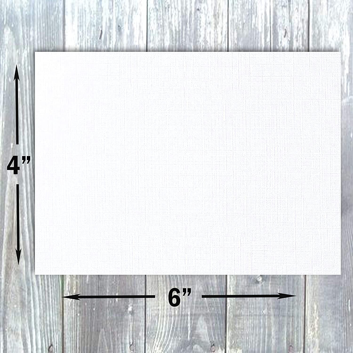 Hamilco 4x6 White Linen Cardstock Paper Blank Index Cards Flat Card Stock Heavyweight 100lb Cover 100 Pack - Hamilco.com