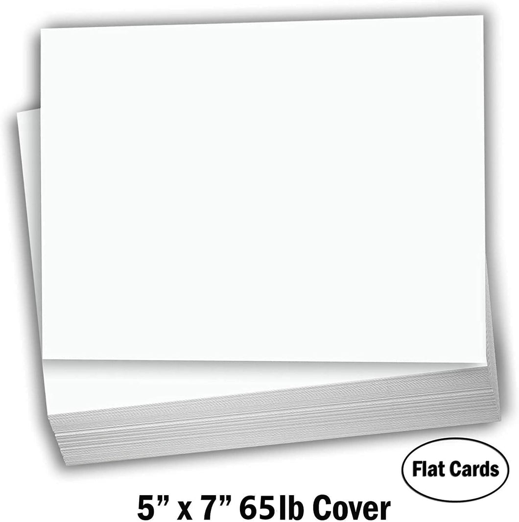 Hamilco White Cardstock Blank Index Flash Note & Post Cards - Flat 5 X –