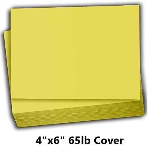 Hamilco Colored Scrapbook Cardstock Paper 4x6 Card Stock Paper 65 lb Cover 100 Pack (Fresh Lemon) - Hamilco.com