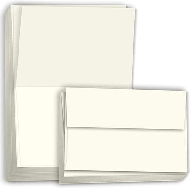 Hamilco Cream White Cardstock Blank Place Tent Folded A2 Cards - Greeting Invitations Stationary - 4 1/4 x 5 1/2