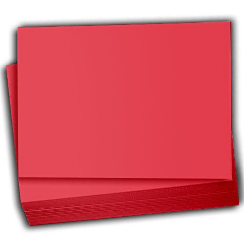 Hamilco Colored Scrapbook Cardstock Paper 5x7 Card Stock Paper 65 lb Cover 100 Pack (Punch Red)