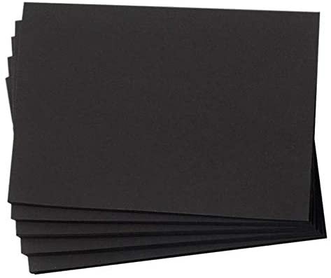 Hamilco Black Colored Cardstock Thick paper - Blank Note Greeting Invitations & Index Cards with Envelopes - Flat 5 x 7