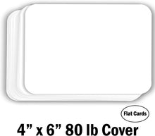 Hamilco White Cardstock Thick Paper - Blank Index Flash Note & Post Cards with Rounded Corners - Greeting Invitations Stationary 4 X 6" Heavy weight 80 lb Card Stock for Printer - 100 Pack