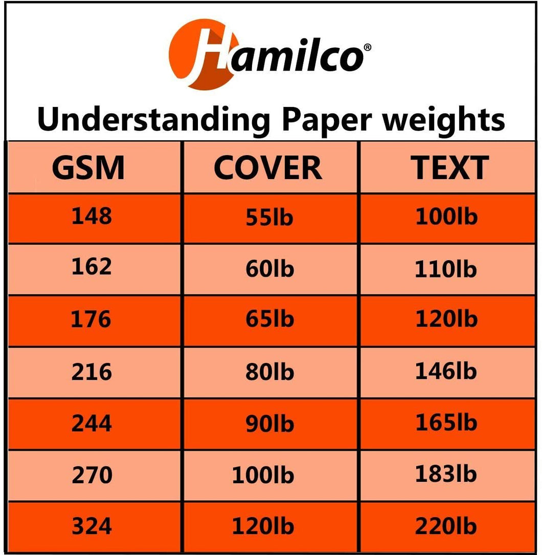 Hamilco White Cardstock Thick Paper - 8 1/2 x 11 65 lb Cover Card