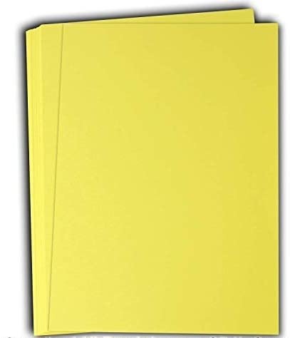 Hamilco Colored Cardstock Scrapbook Paper 8.5" x 11" Fresh Lemon Color Card Stock Paper 50 Pack - Hamilco.com