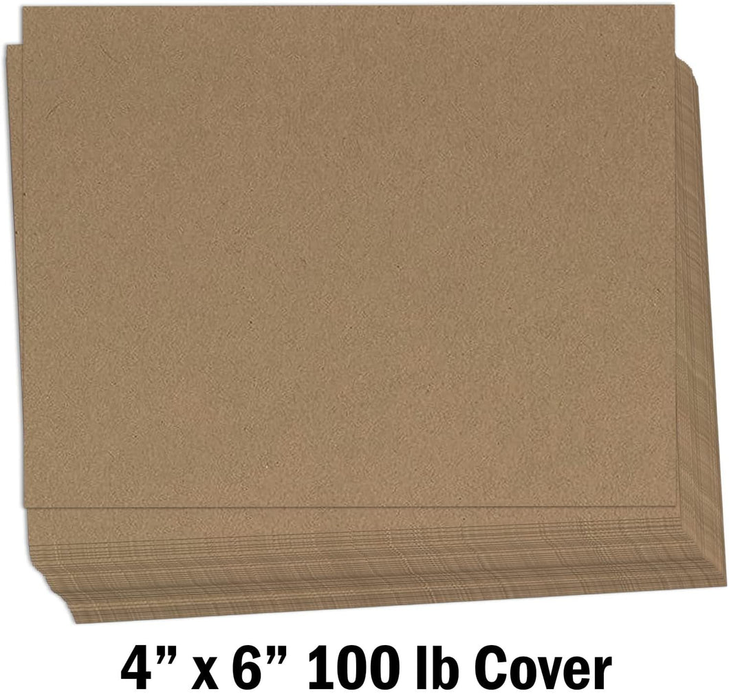 Hamilco Brown Kraft Cardstock Paper Cards 4x6  Thick Blank Card Stock –