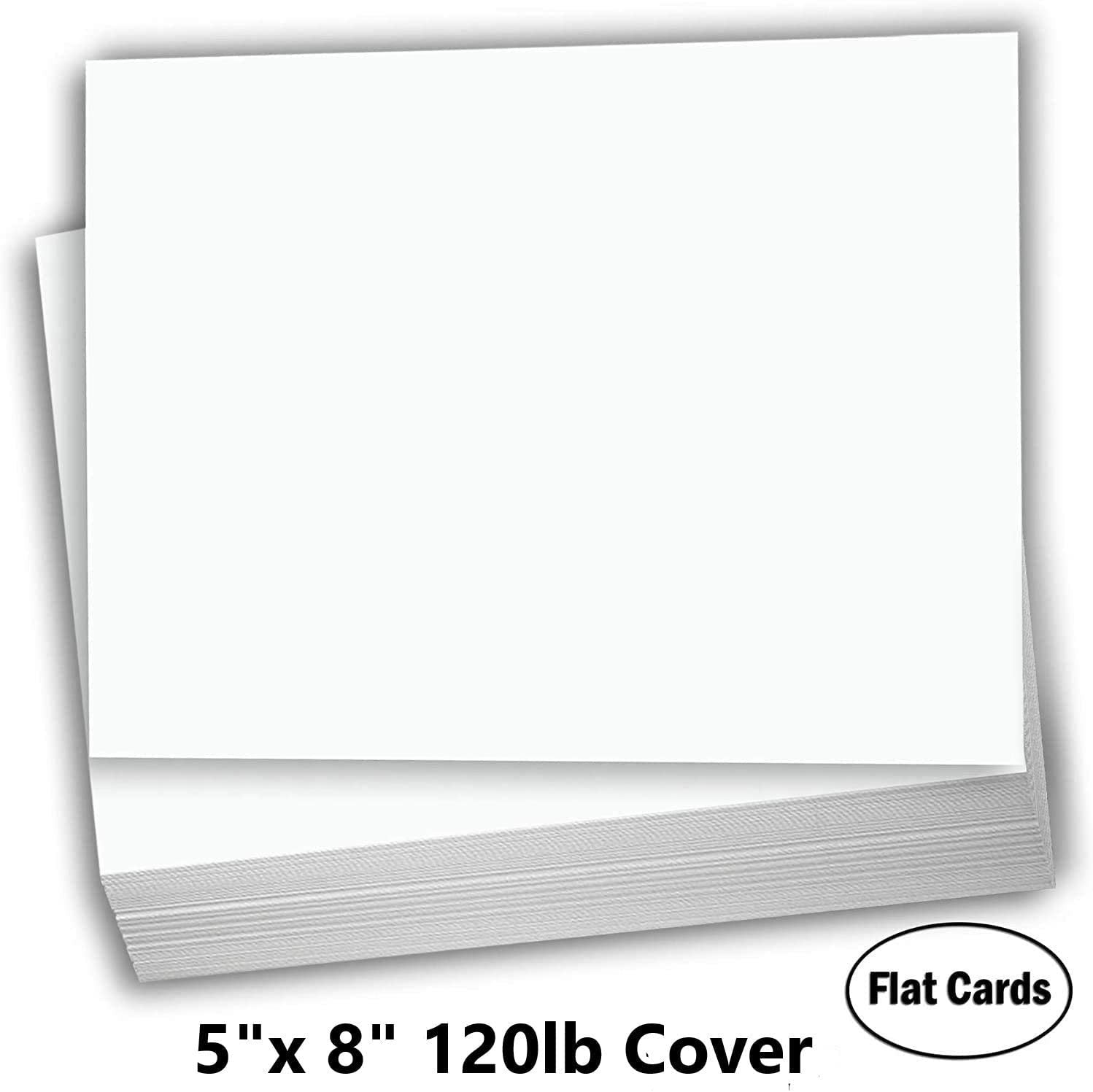 Hamilco Blank Index Cards 5 x 8 Card Stock 120lb Cover White Cardstock Paper - 100 Pack