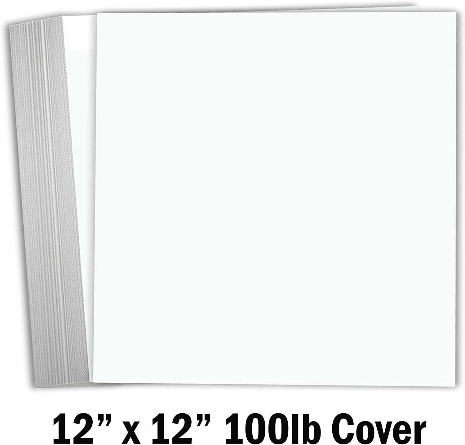 Hamilco White Cardstock Scrapbook Paper 12x12 Heavy Weight 100 lb Cover Card stock – 25 Pack - Hamilco.com